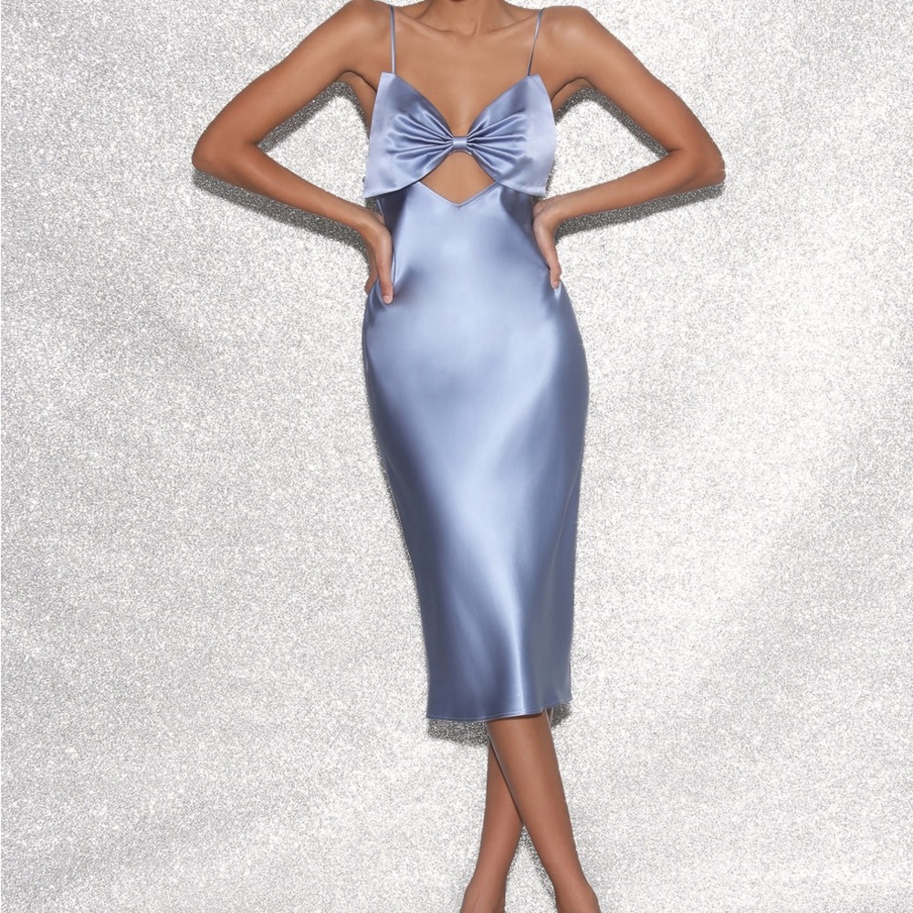 Fleur du mal bow midi slip dress